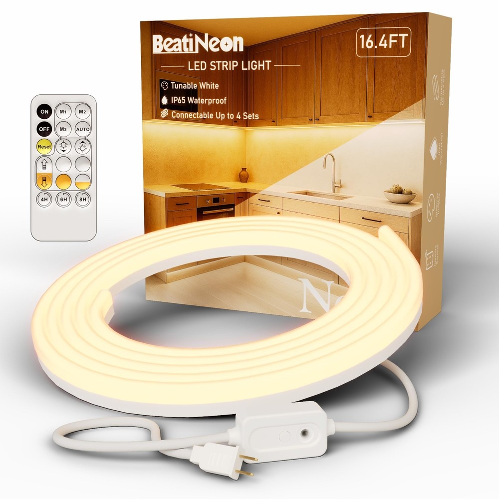 16.4Ft LED Strip Lights,Cuttable Dimmable Linkable Waterproof with Remote