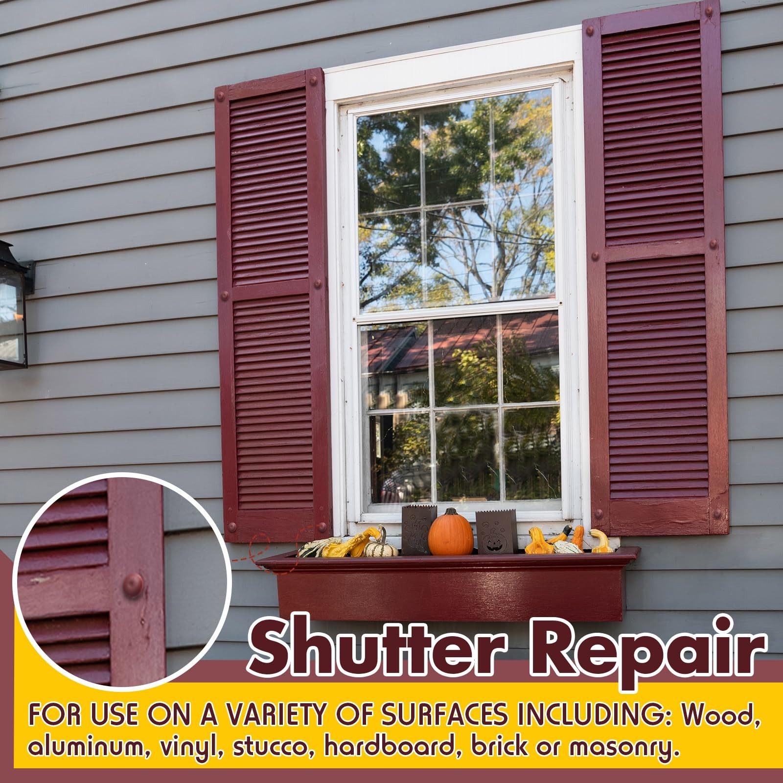 MorningRo 12 Pack Vinyl Shutter Fasteners Plastic Screws Burgundy Red