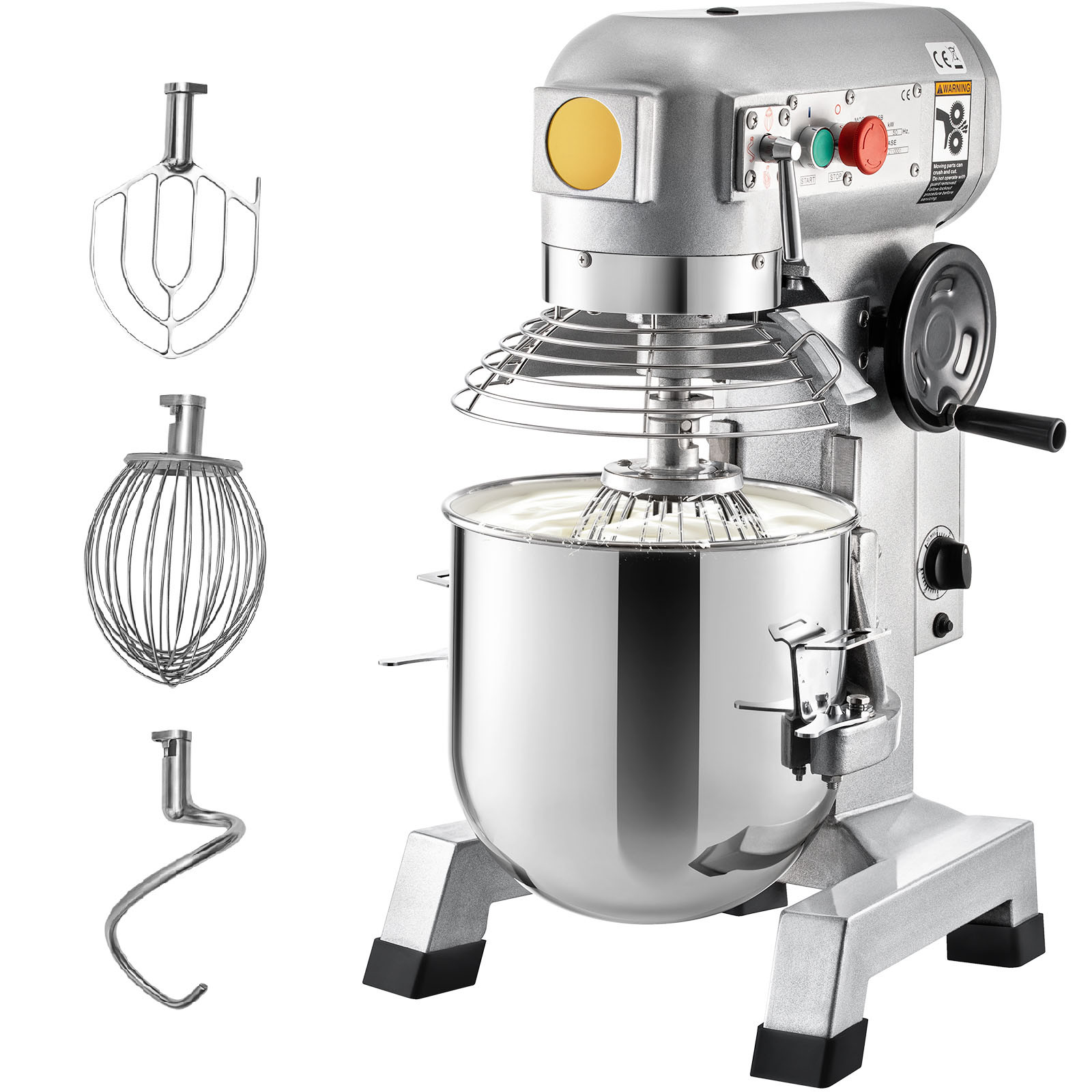 Uimoso Commercial Electric Food Mixer Stand 15Qt Dough Mixer 3 Speeds 550W Timer