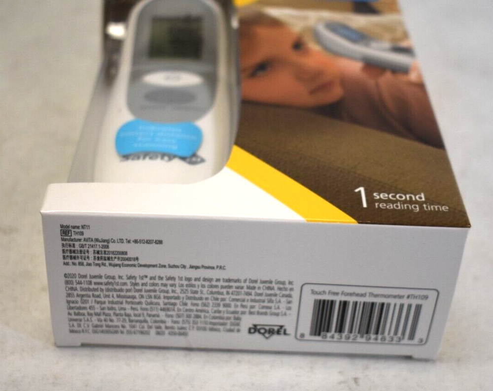Safety 1st Touch Free Forehead Thermometer 1 Second Read Digital Display