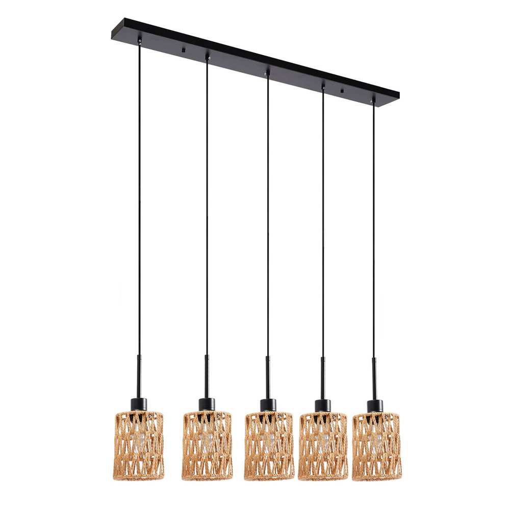 Pendant Light, 5-Light Pendant Lamp, Height Adjustable Hanging Ceiling Light