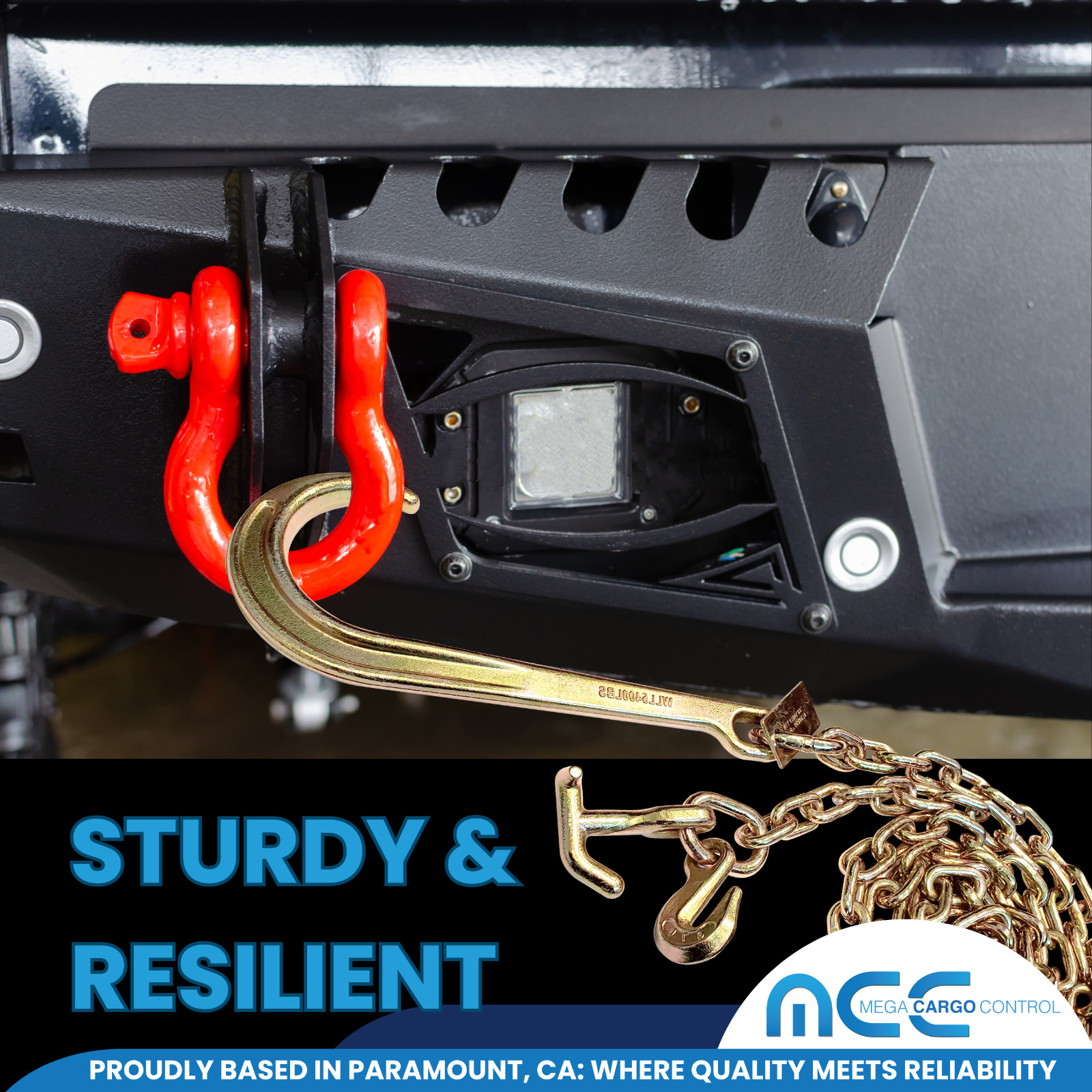 1 Pack G70 5/16" x 10ft Tow Chain w/ 15” J Hook & TJ Combo Hook & Grab Hook