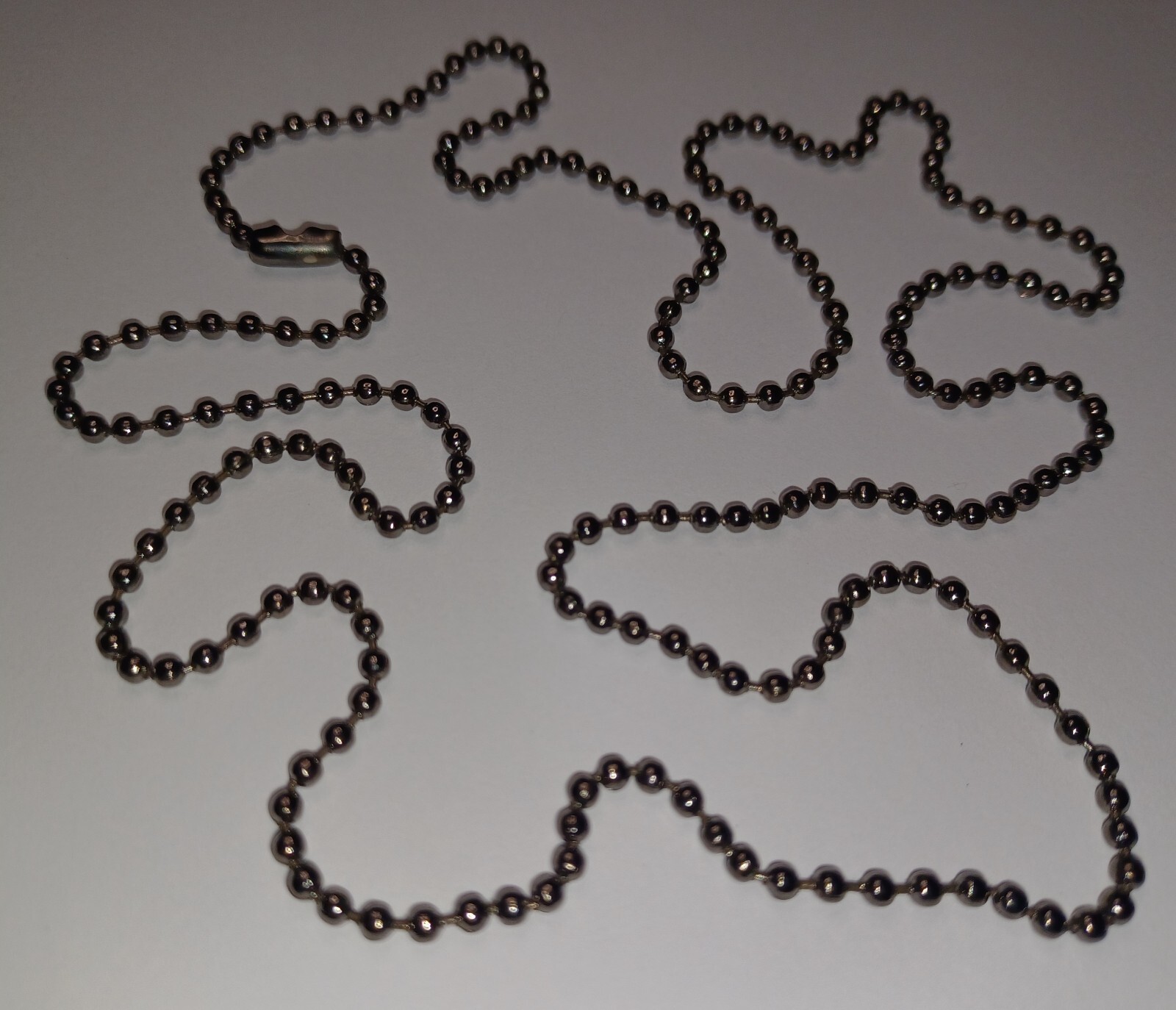 Gun Metal Black Steel 2.4mm Military Ball Bead Dog Tag Chain Free Shipping