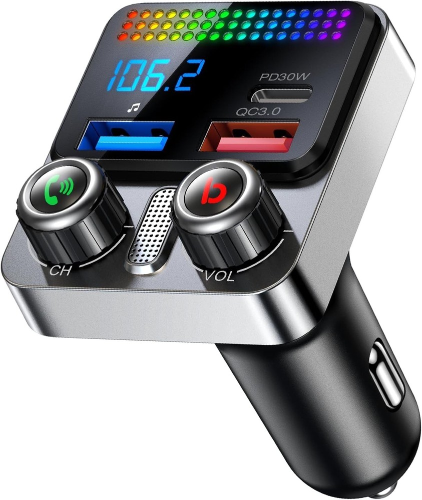 Bluetooth 5.0 Car Wireless FM Transmitter Adapter USB PD Charger AUX Hands LOT