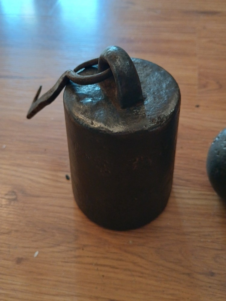 Antique Cotton Scale Weights With Hooks