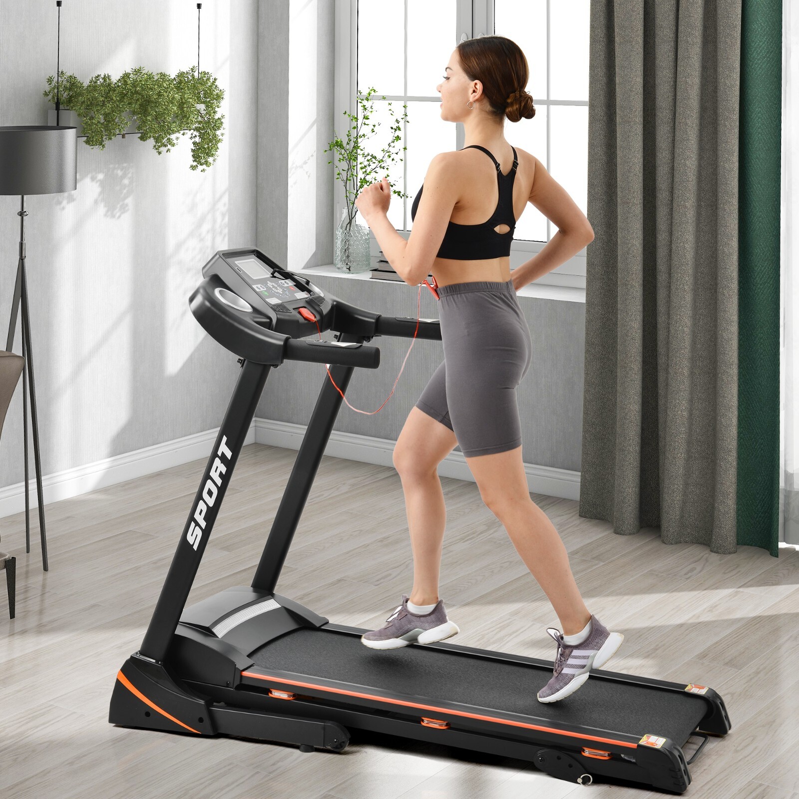 3.25HP Folding Treadmill with Incline Running Machine Adjustable Speed for Home