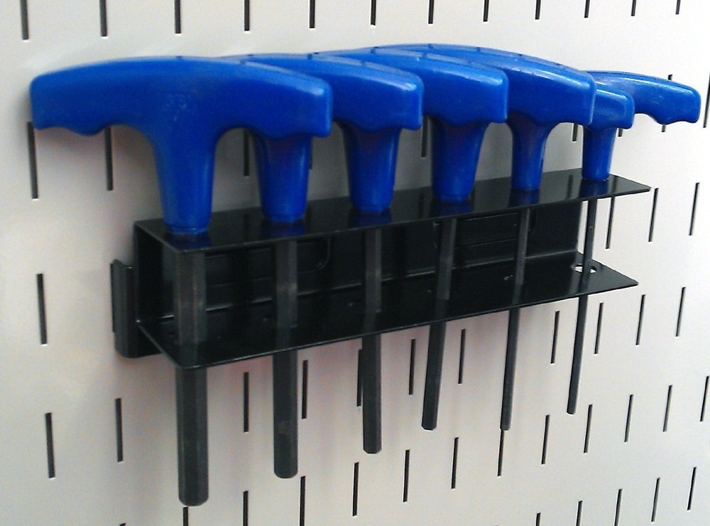 Pegboard Screwdriver Holder Bracket Metal Slotted Accessory Black