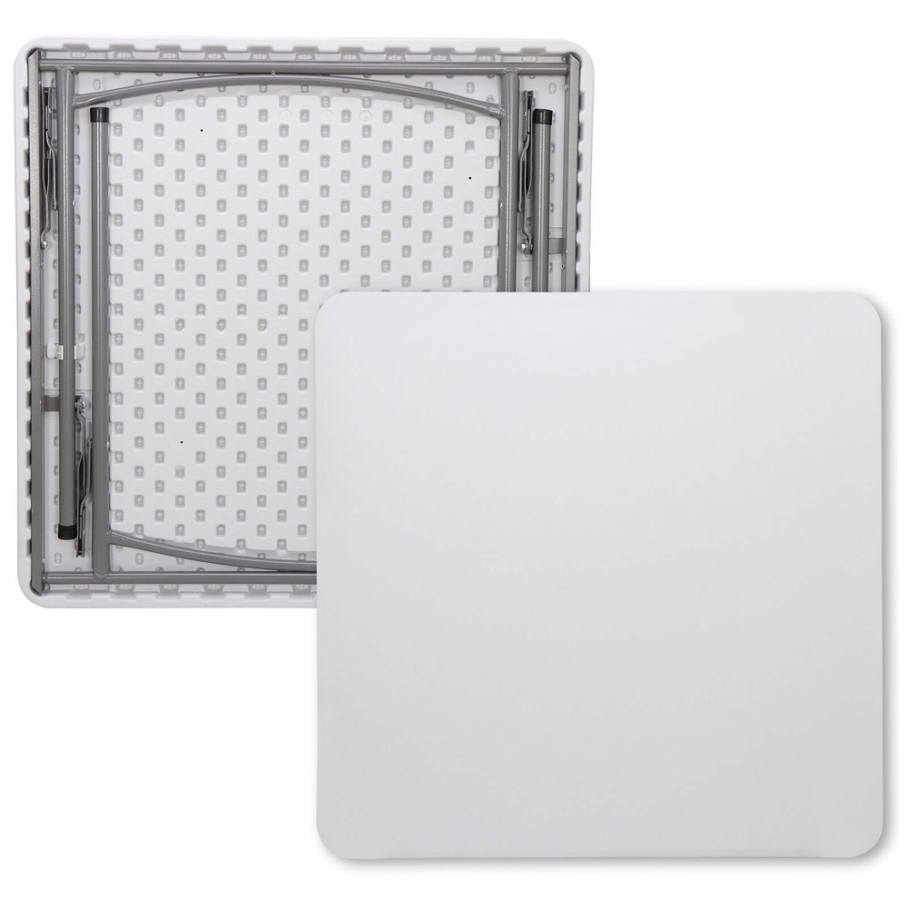 2PCS 3ft Portable Folding Table Plastic Table Square Card Utility Camping Table