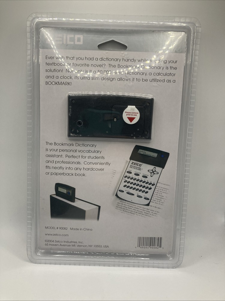 Zelco Electronic Bookmark Dictionary Calculator Alarm Clock Model#90082