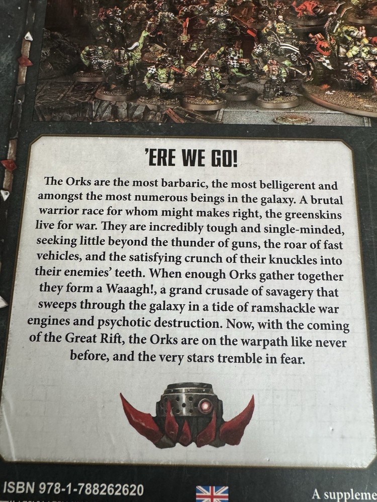 Warhammer 40K Orks Codex 8th + Datacards Complete Set GW 2018 Bundle Lot VG