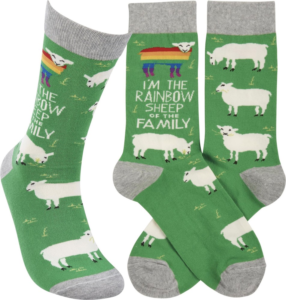 Primitives by Kathy Rainbow Sheep Socks