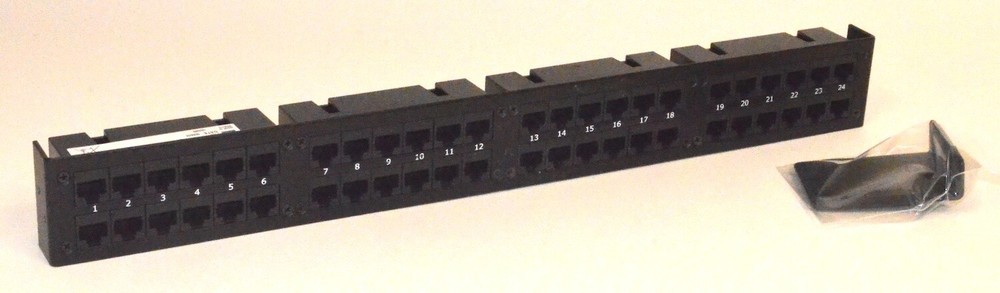 ADC RJ45 Coupler Panel with Rack Ears, 24 ports, 1U, Black *Used* ADCPP24FE