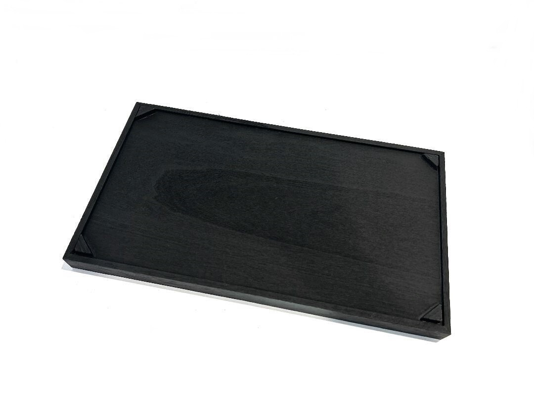 Black Stained Wood Pen Bracelet Chain Red 10 Slot Line Display Stackable Tray