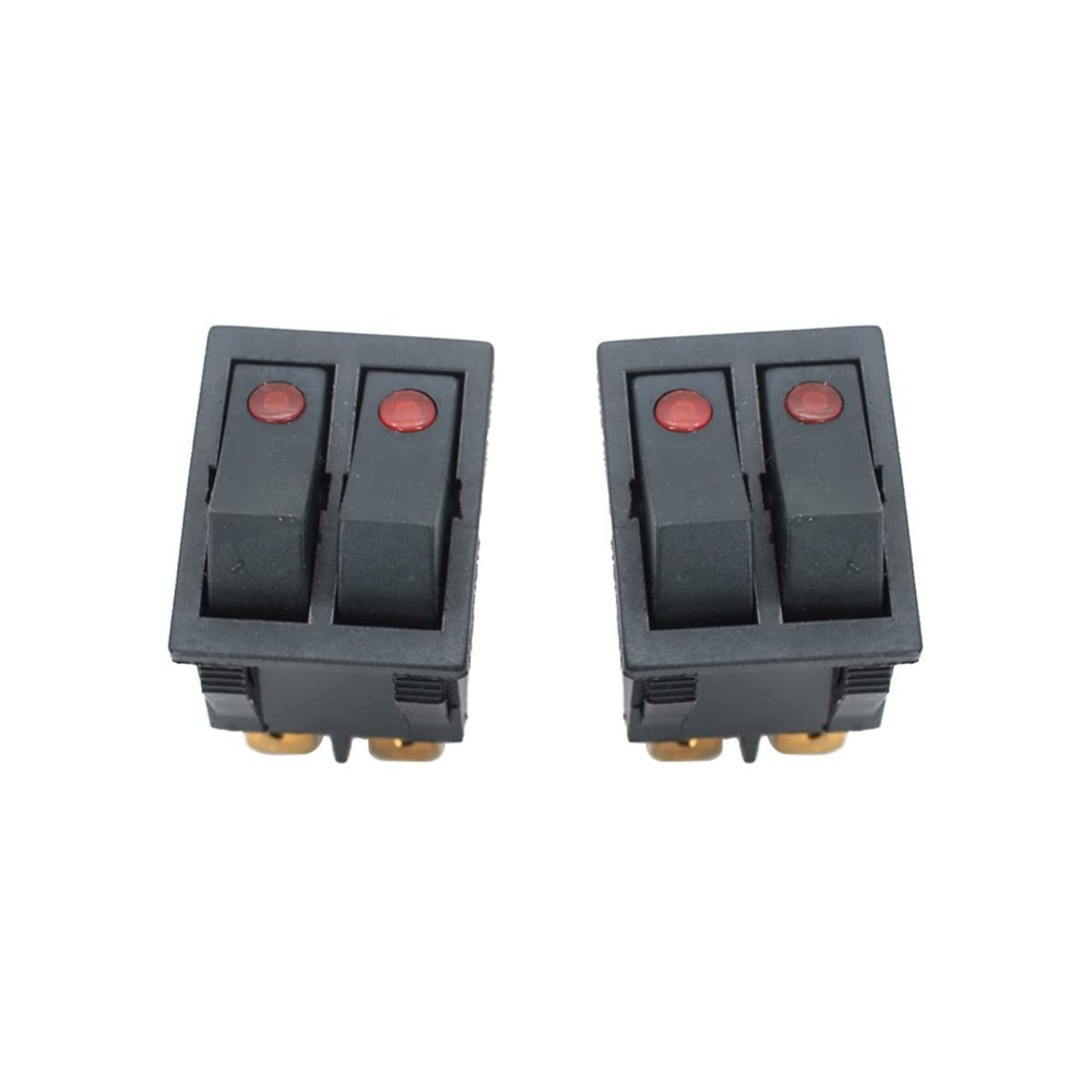 2 Pack Boat Rocker Switch 6 Pin Double Light ON Off Toggle Switch