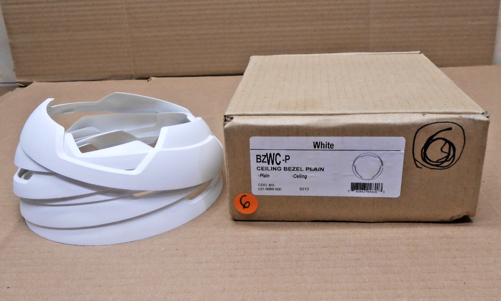 BOX OF 6 NEW SYSTEM SENSOR CEILING BEZEL PLAIN WHITE (2 BOXES AVAILABLE)