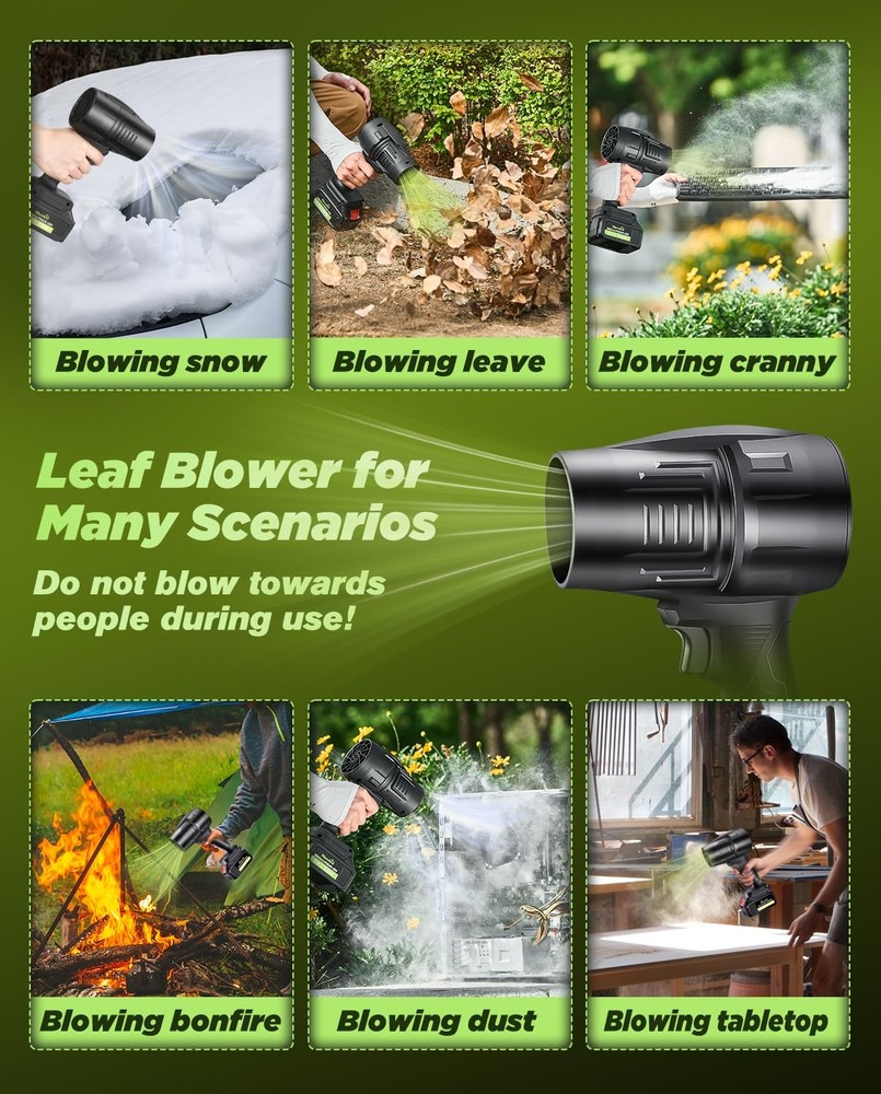 Sakertool Cordless Leaf Blower Portable Dust Cleanner,Handheld Blower with 2 ...