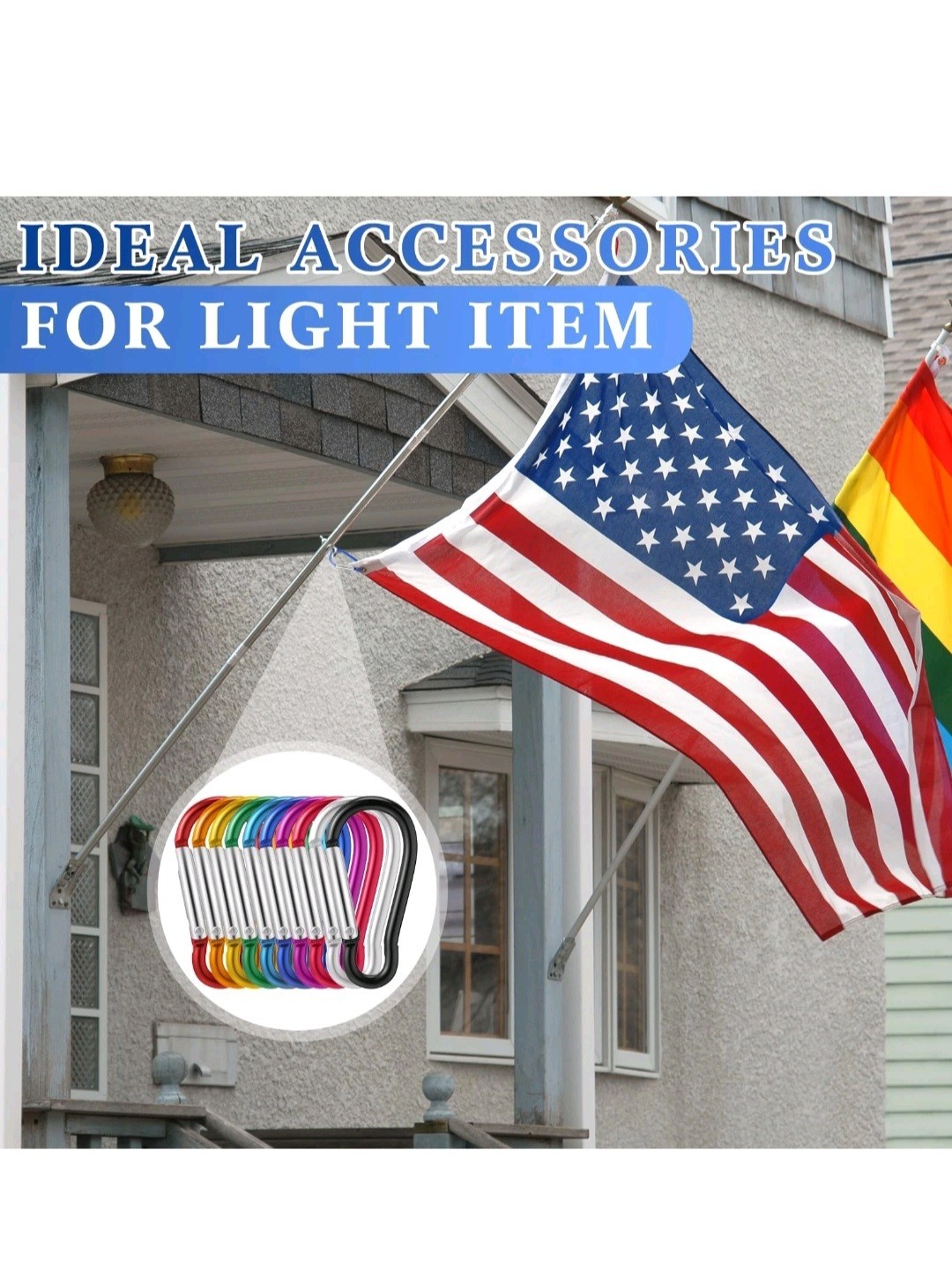 30 Pcs 2" Carabiner Bulk Spring Snap Hooks Bulk Aluminum Alloy Clip Multi Color.