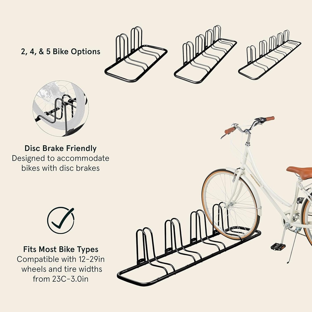 Universal Bike Storage Rack for 4 Bicycles - Adjustable and Space Efficient