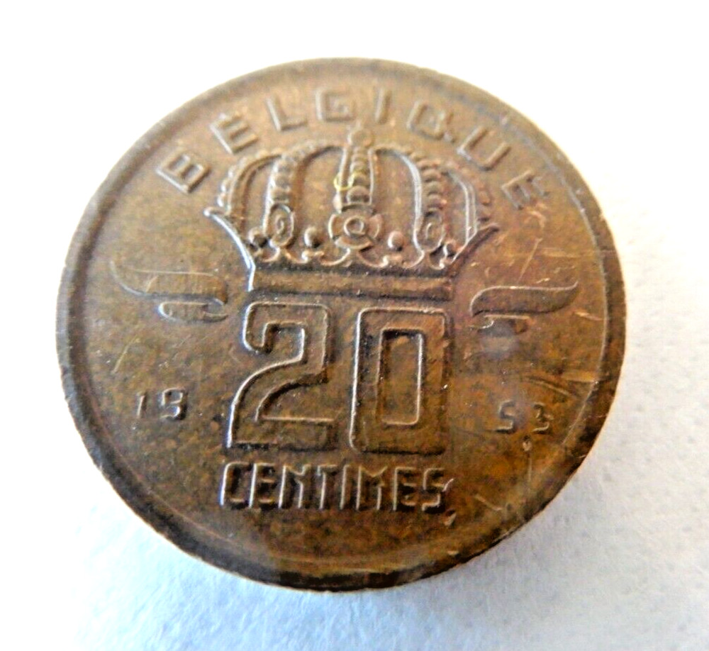 Belgium 20 Centimes 1953 Coin