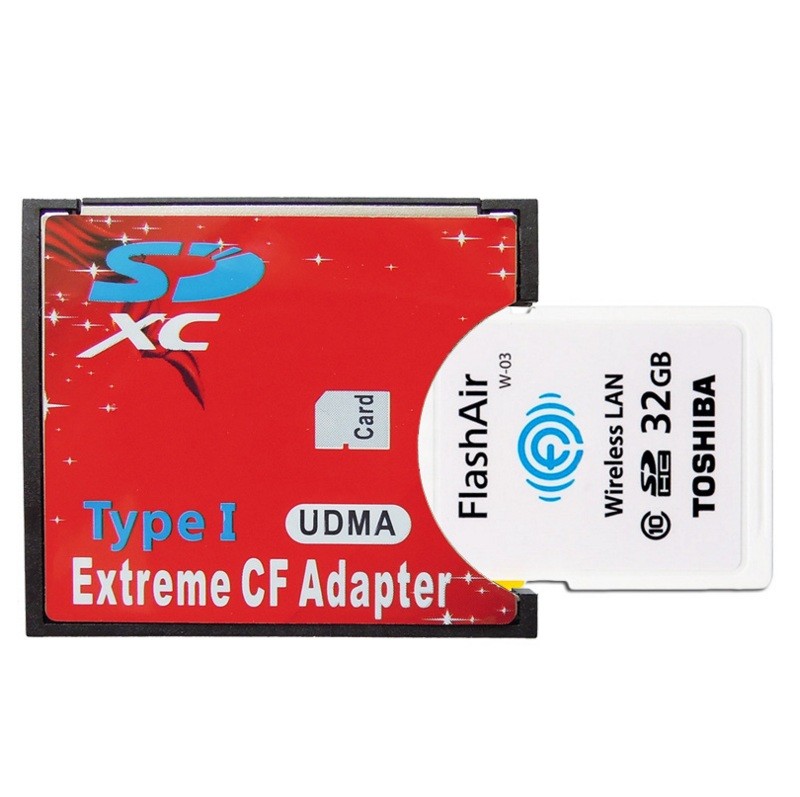 Speed SDXC SDHC SD to CF Compact Flash Memory Card Reader Adapter Type I High
