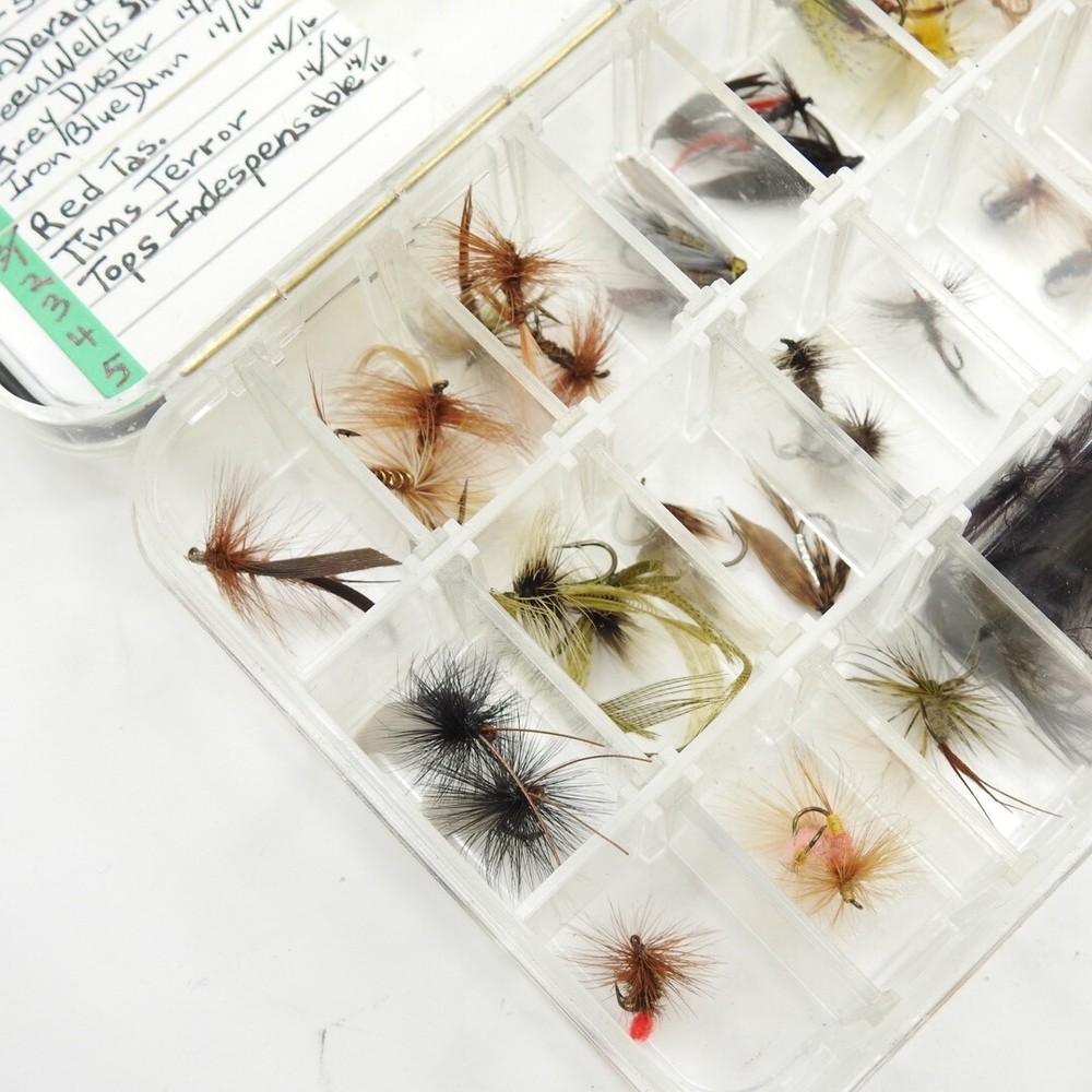 Orvis Plastic Fly Box. W/ Flies. (A).