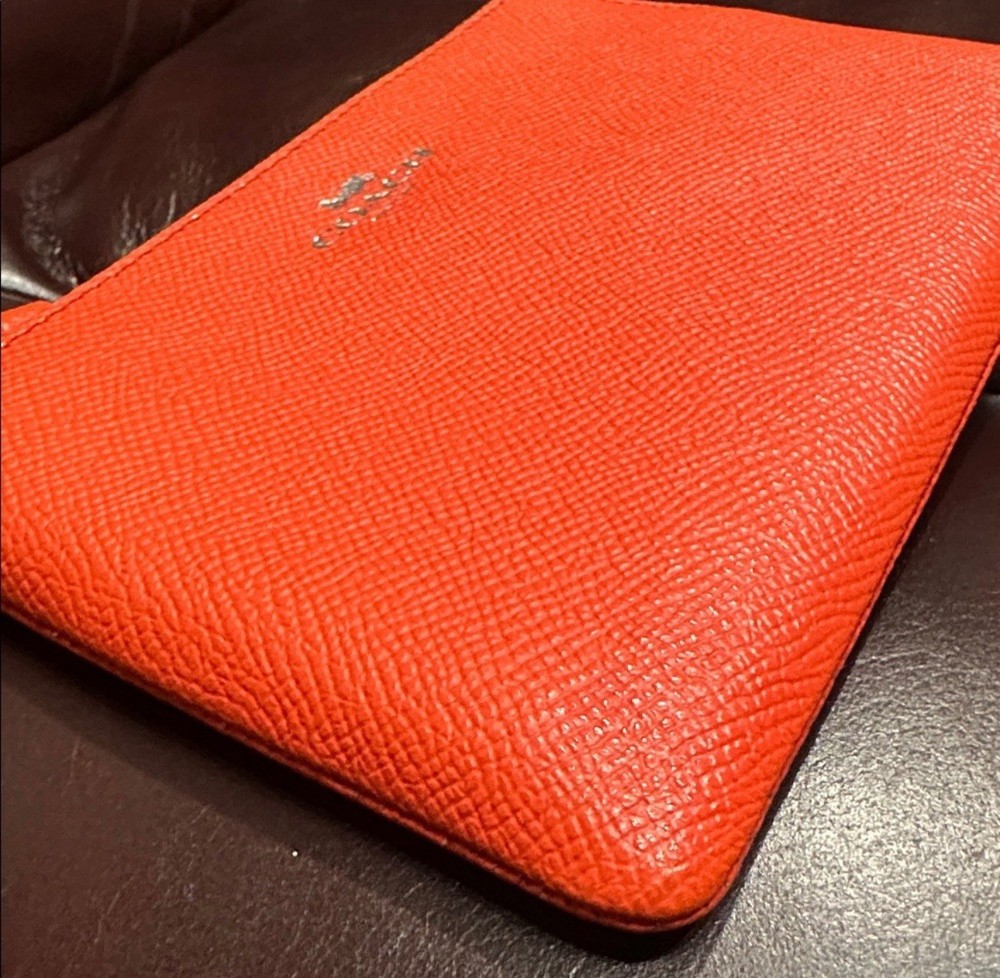Coach Corner Zip Crossgrain Leather Wristlet