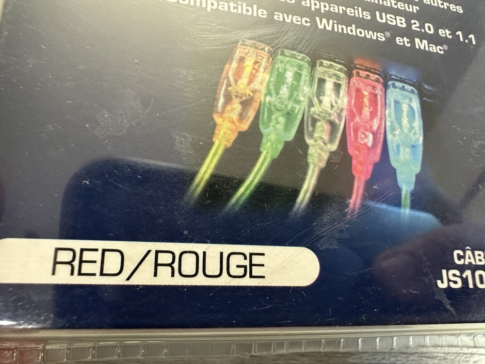 USB Cords DELPHI 10' USB 2.0 Red LED LIGHT UP TYPE 10ft NEW!!! In Package