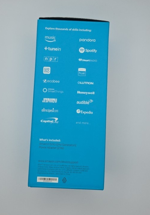 New Sealed Amazon Echo (2nd Generation) Smart Speaker Charcoal Fabric