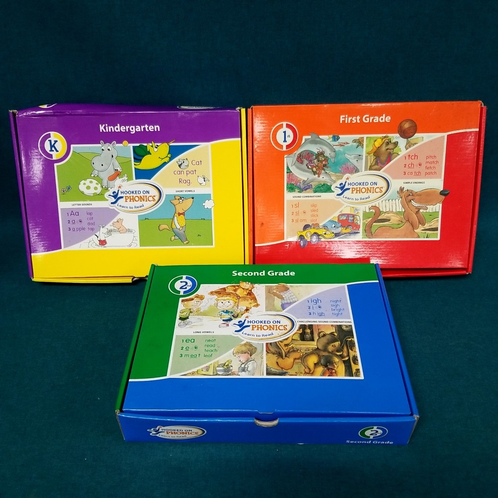 Hooked On Phonics Learn to Read Set; Kindergarten 1st & 2nd Grade