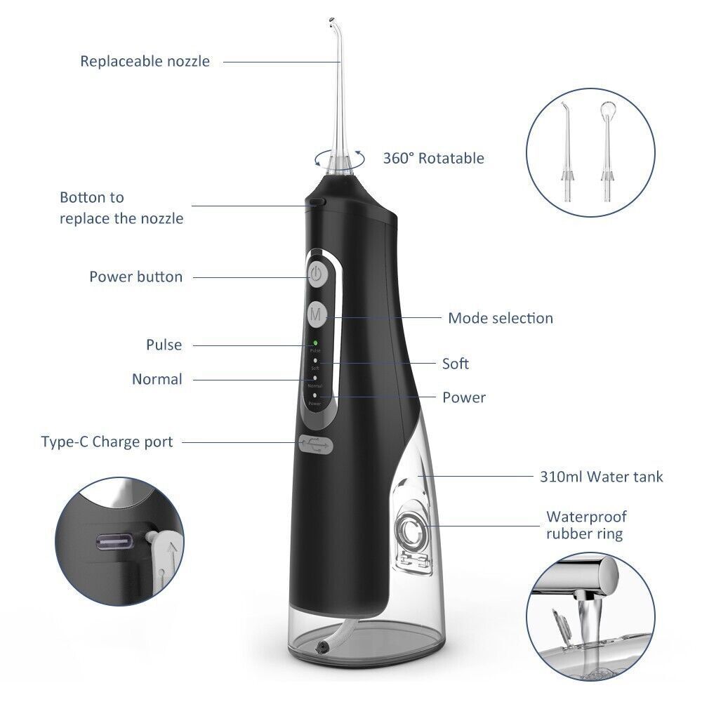 Cordless Water Flosser Dental Oral Irrigator Travel Teeth Cleaner Floss Pick NEW