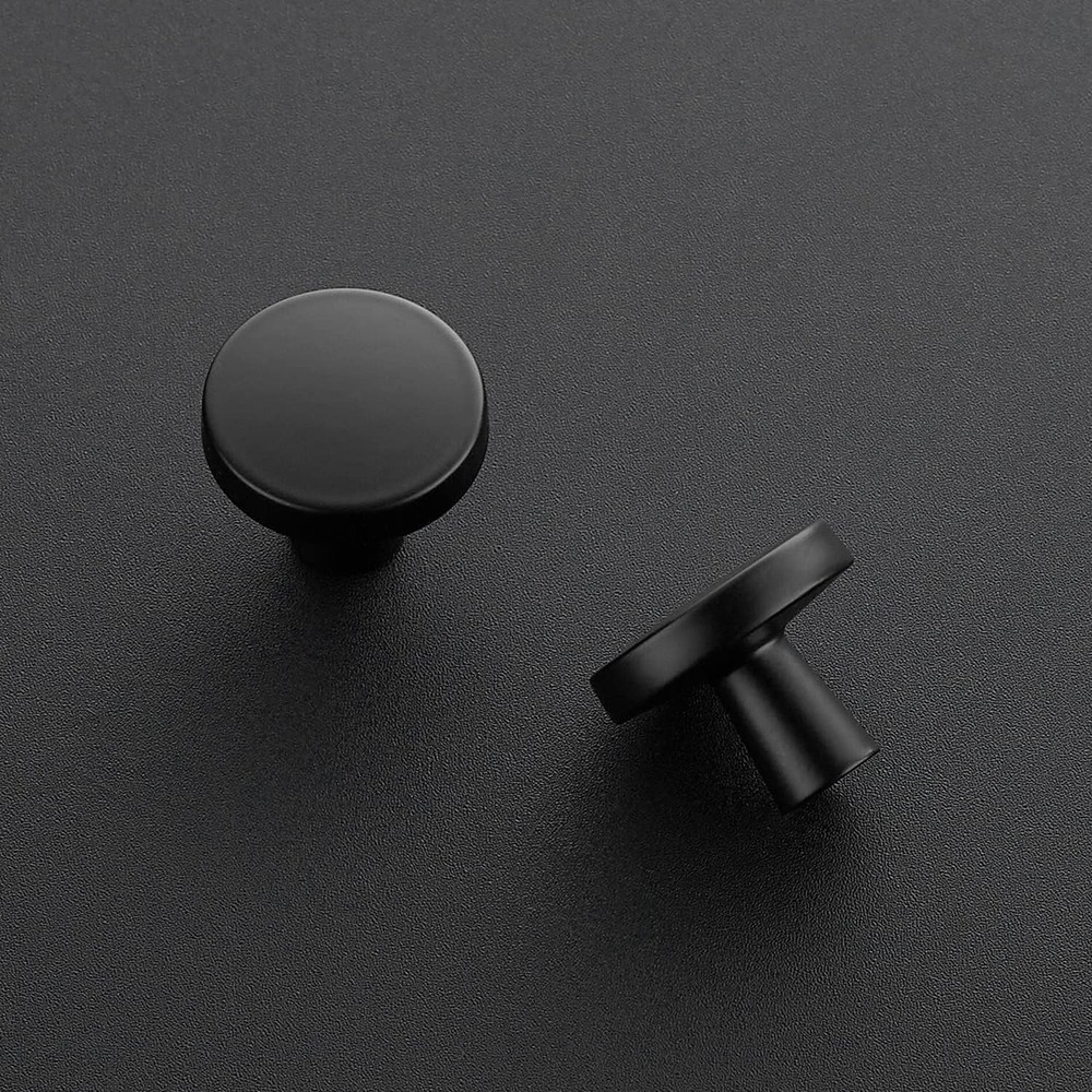 10-60 Pack Black & Gold Kitchen Cabinet Knobs Round Drawer Pulls Stainless Steel