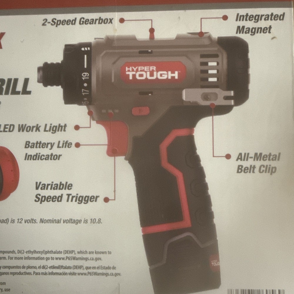 Hyper Tough 12V Max Lithium-Ion 3-in-1 Multi-Head Power Drill Set