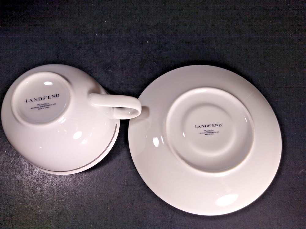 Land's End Grey Rope Cup & Saucer