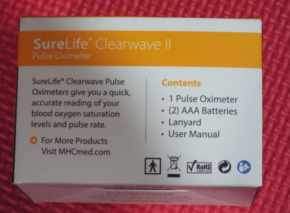 SureLife Clearwave II Pulse Oximeter OLED Display. FS20D