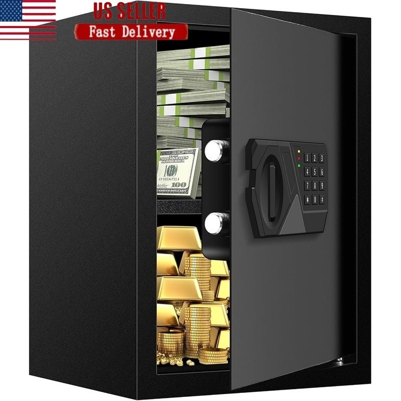 Digital Fireproof Safe Home Documents Anti-Theft Storage Box W/ Combination Lock