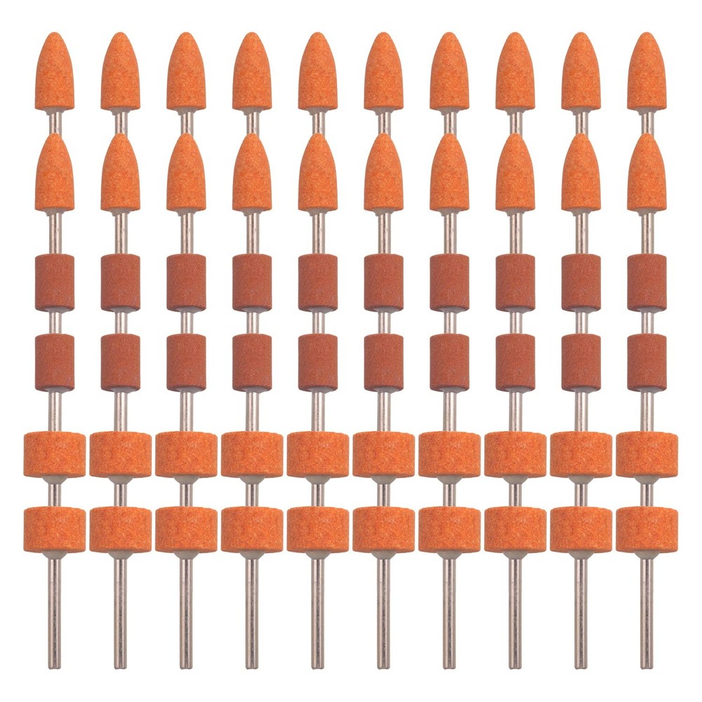 SHITIME 60 Pack Grinding Stone Set 1/8" Shank, Sanding Drill Bit for Orange