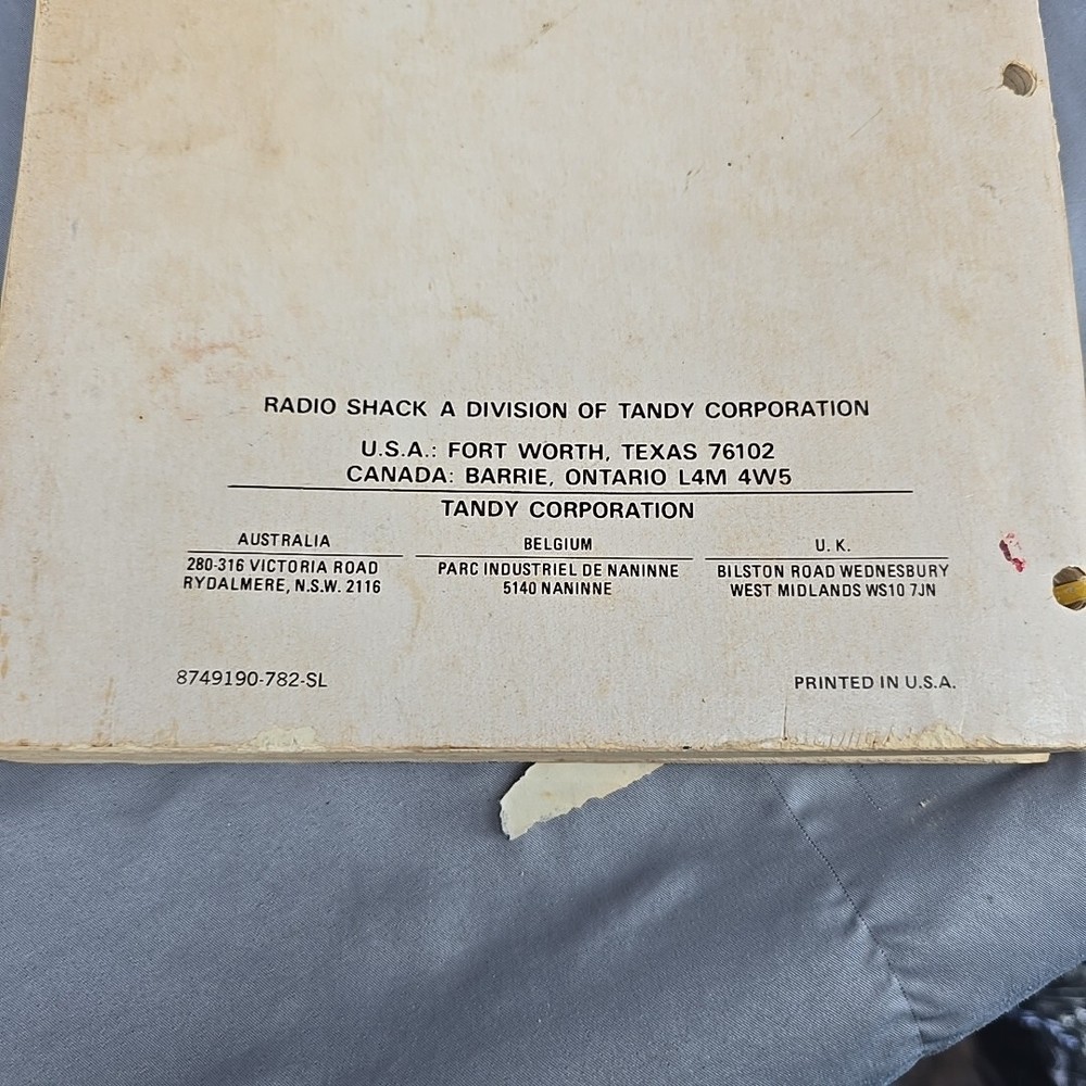 Vintage Radio Shack Computing TRS-80 Programs Book and Operation Manual