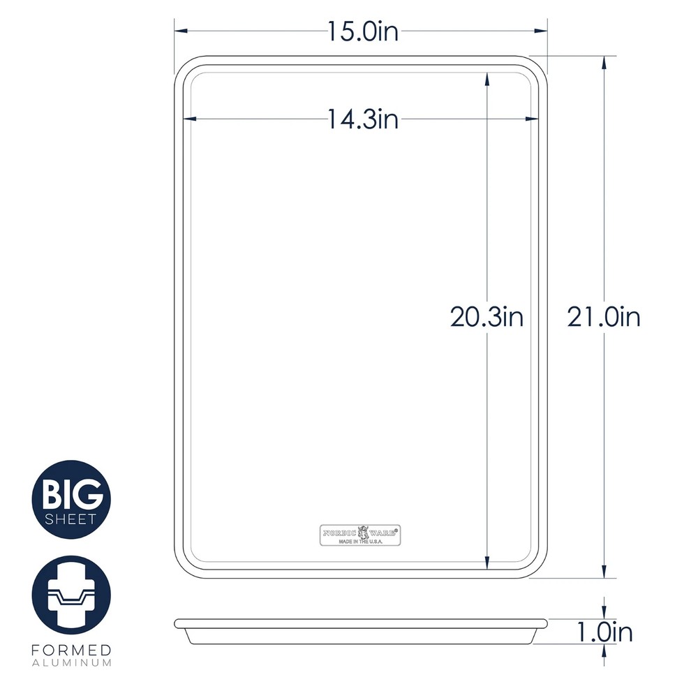 Nordic Ware Naturals 21" x 15" Aluminum Extra Large Rectangular Cookie & Baking