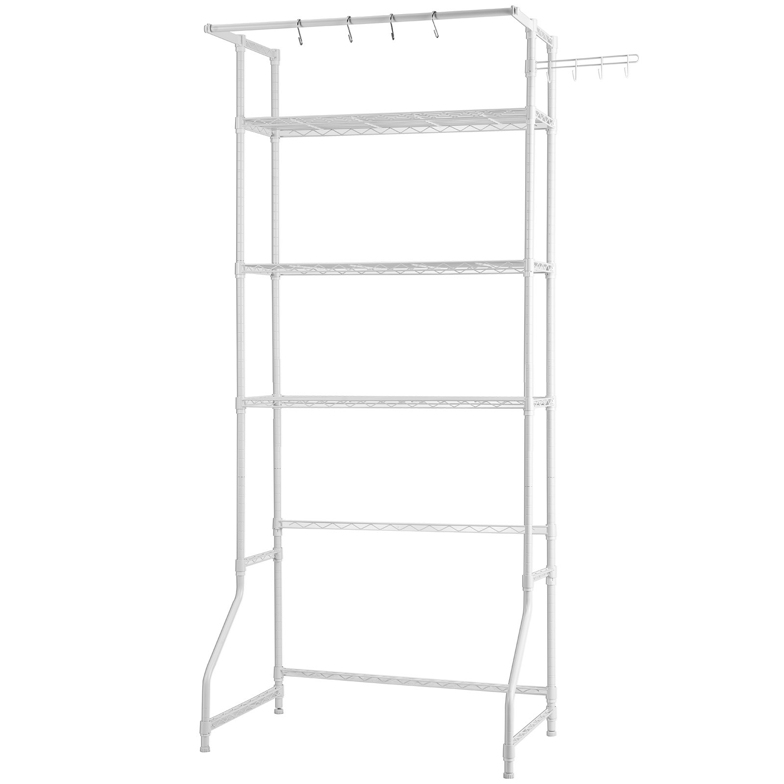 VEVOR Over Washer and Dryer Storage Shelf Single Row 3 Tiers Washer Rack White