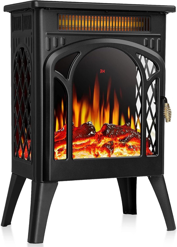 16 Inch Electric Fireplace with 3D Flame Effect,Temperature Adjustment, ETL