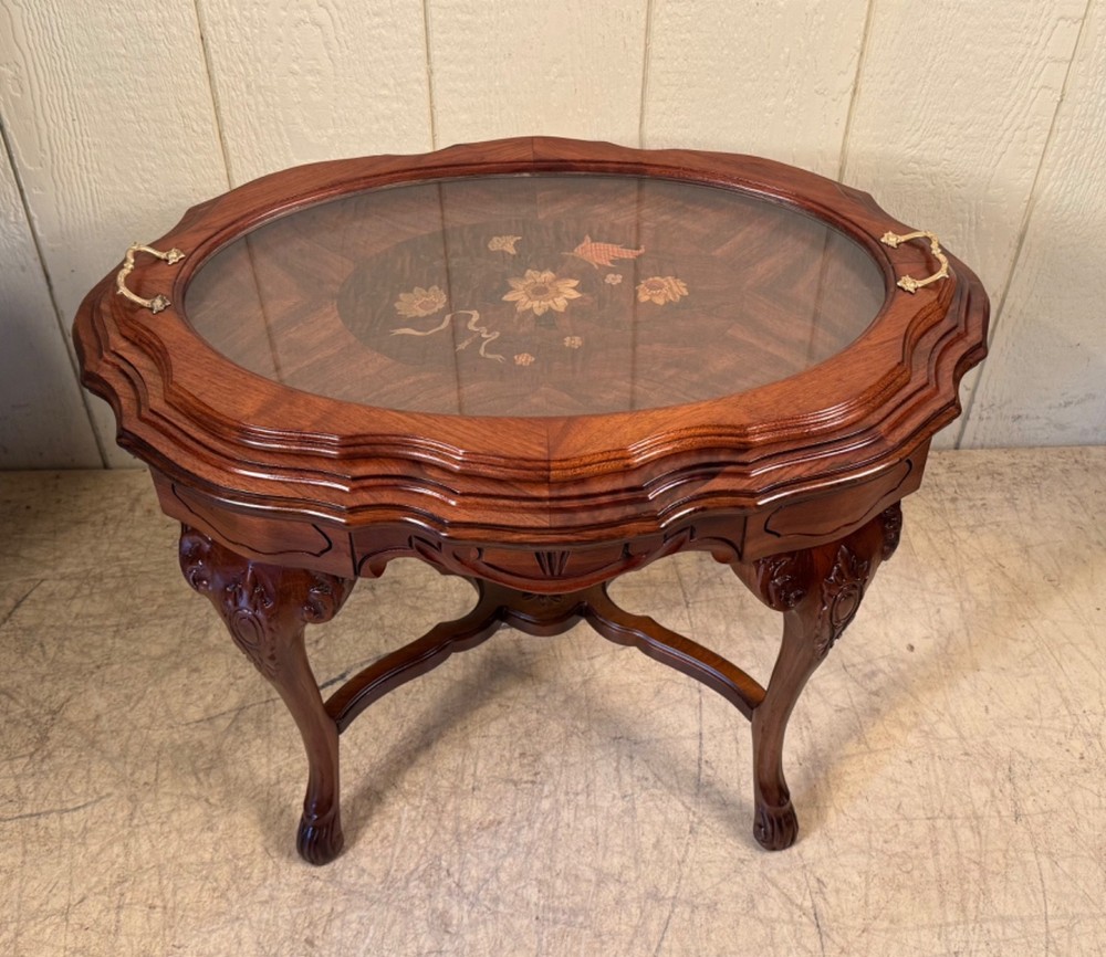 Antique Inlaid Depression Era Parlor Table