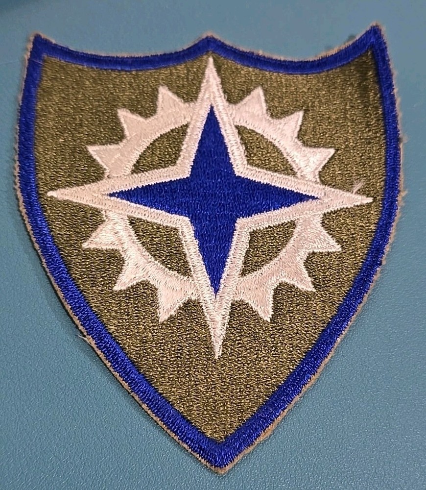 2-US 16th Army Corps Patch-Cut Edge-Snow Back-Original WW-II-2 Patch's*