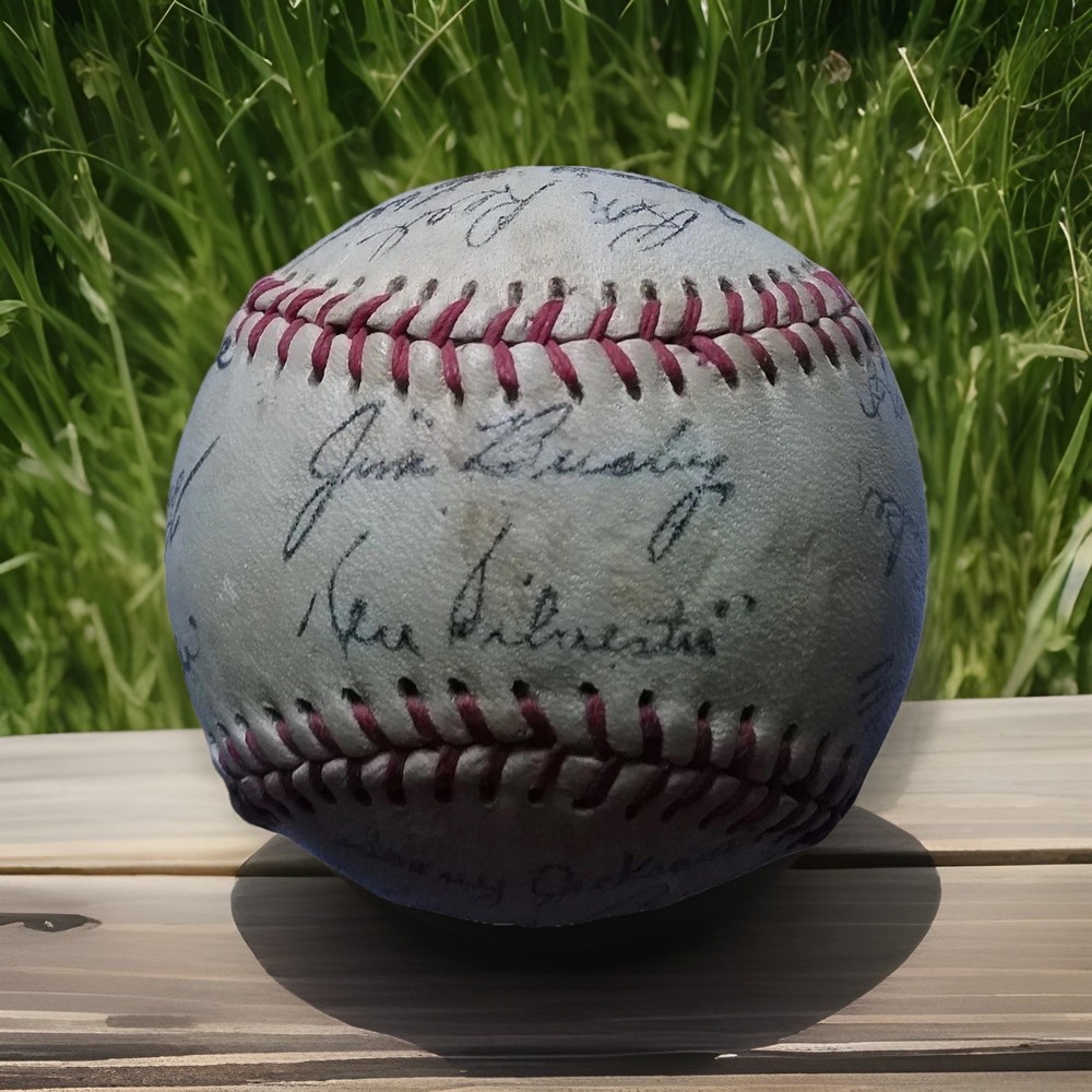 Signed Baseball /Henry Aaron + many players