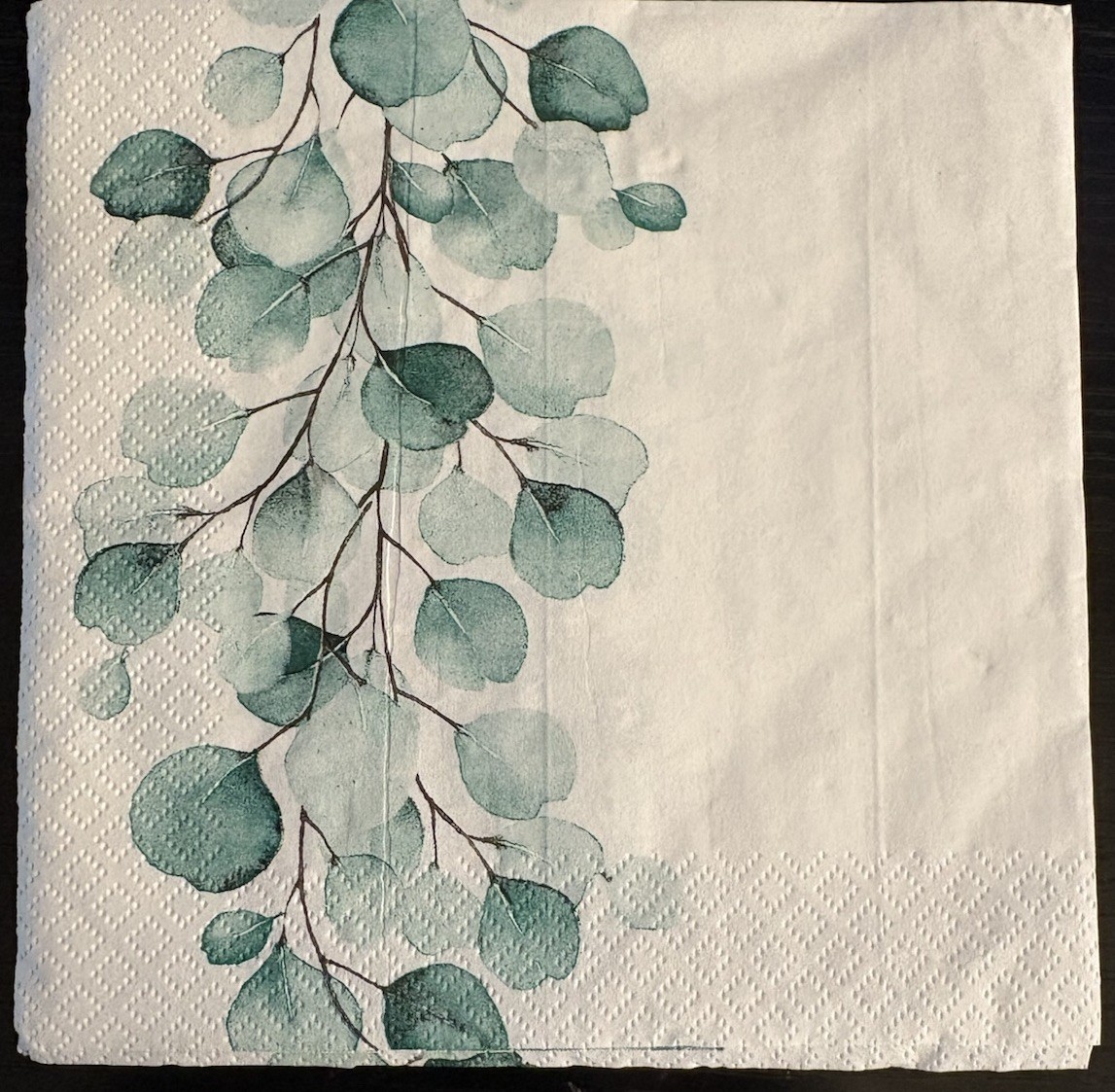 2-Eucalyptus-Style Luncheon Size Paper Napkins For Decoupage