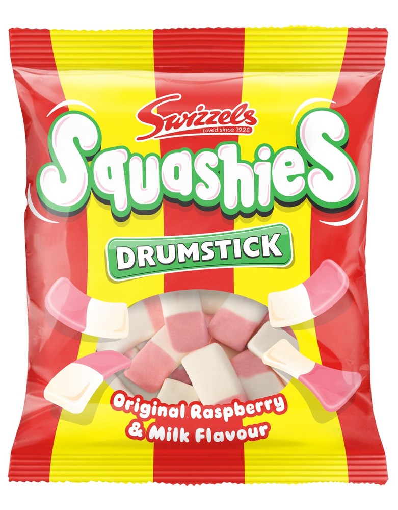 Swizzels Matlow Squashies Drumsticks Raspberry Milk Flavour 1 Pack Sweets