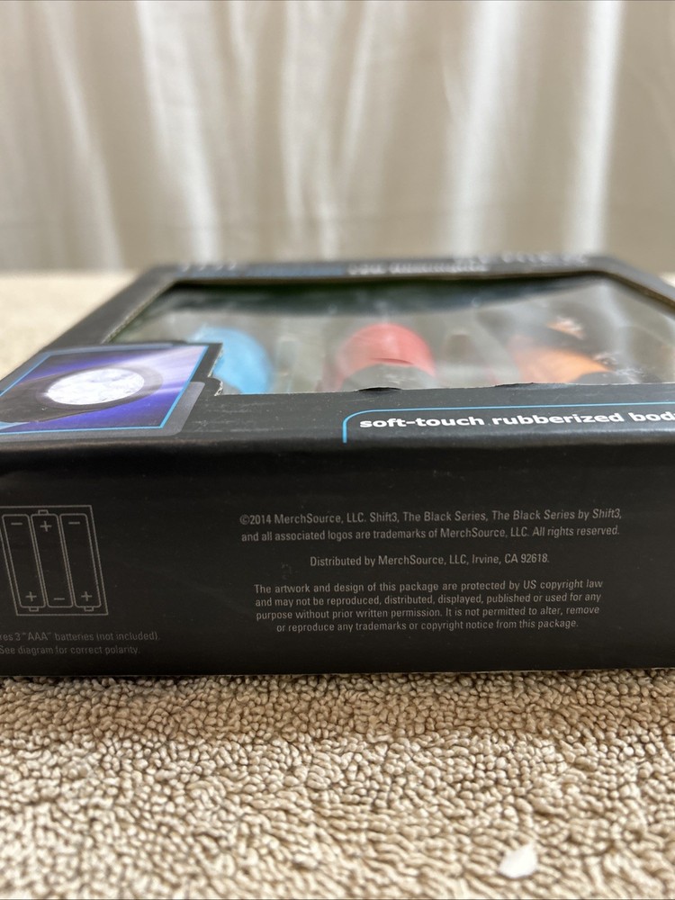 The Black Series 3 Piece Rubberized LED Flashlight. By Shift