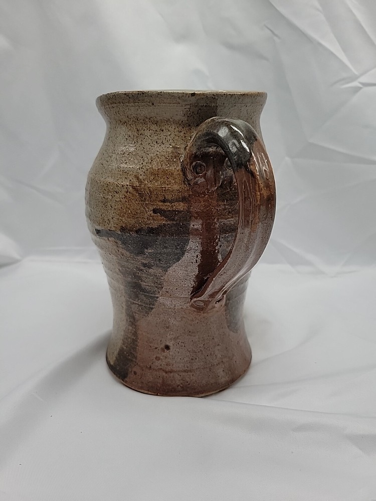 Unique Vintage Hand Thrown Pitcher Signed Salt Glaze