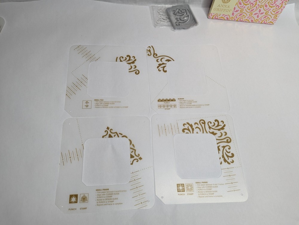 2x Anna Griffin Platform Punch Die & Template Stencil Sets