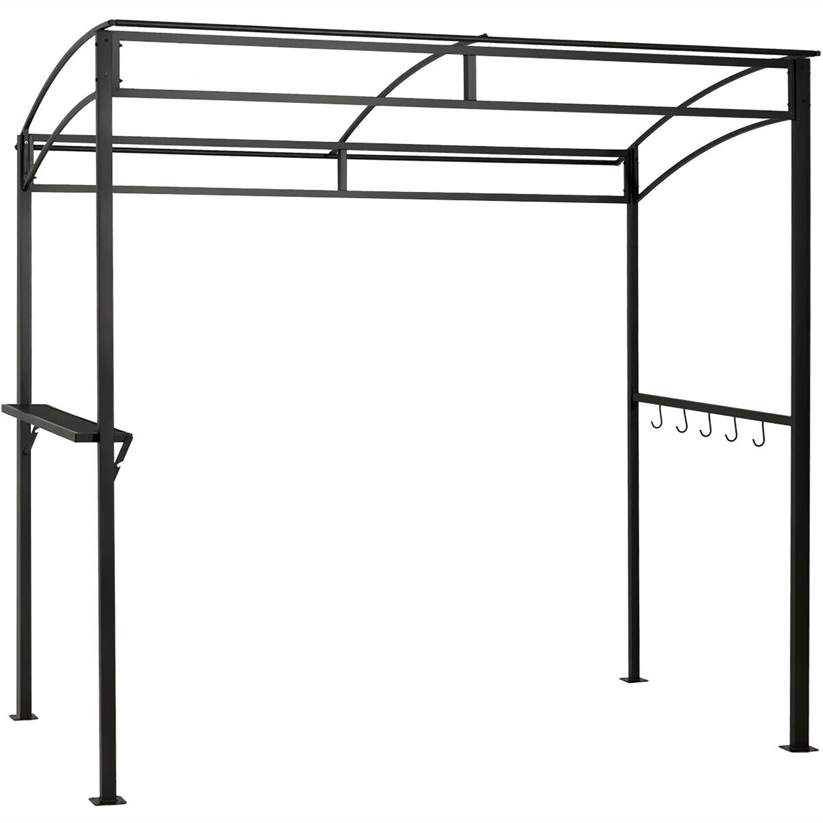 7'x4.5' Grill Gazebo Outdoor Patio Garden BBQ Canopy Shelter Storage Hook Brown