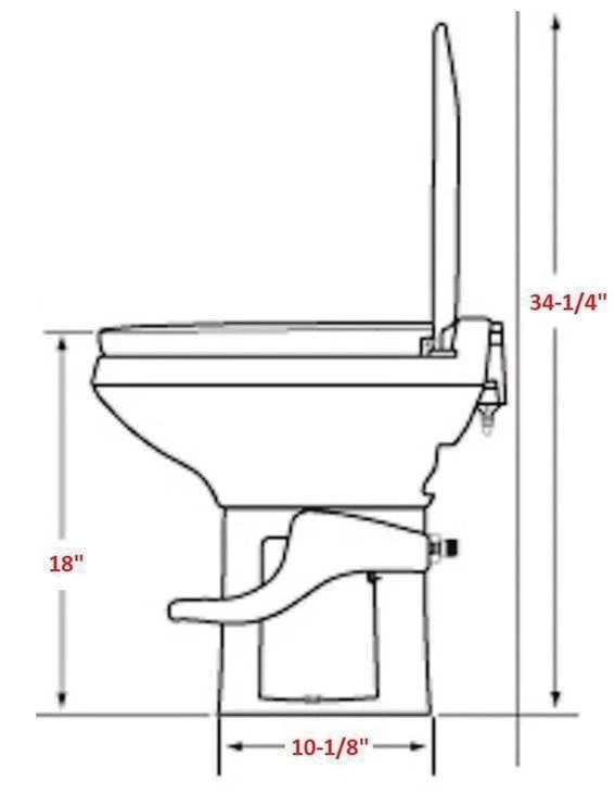 Thetford 42161 Aqua-Magic Residence High Profile Toilet W/ Pedal Flush RV/Camper